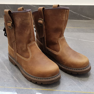 Men's handmade retro leather motorcycle boots