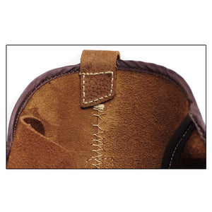 Men's handmade retro leather motorcycle boots