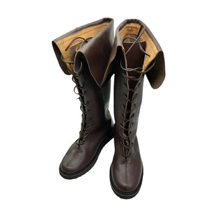brown Men's medieval renaissance lace-up knee high boots