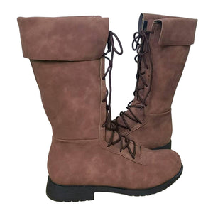 Men's medieval renaissance lace-up knee high boots