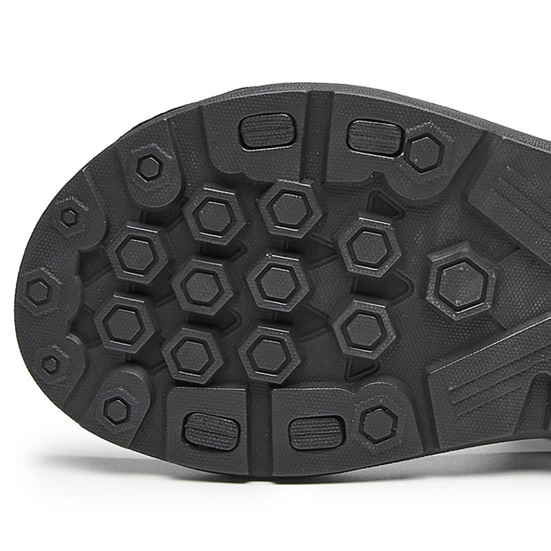 black Men's mesh sporty sandals with adjustable velcro straps