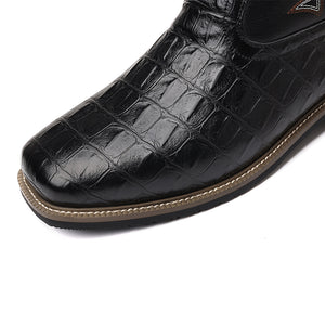 black Men's retro embroidery pull-on mid calf cowboy boots
