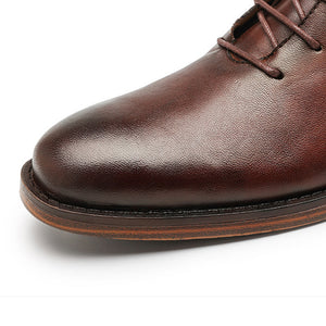 Men's retro lace-up leather boots formal dress shoes