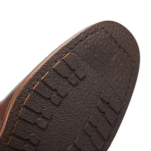 Men's retro lace-up leather boots formal dress shoes