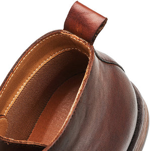 Men's retro lace-up leather boots formal dress shoes