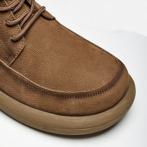 Men's retro leather lace-up booties