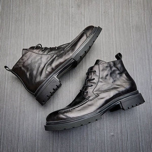Men's retro side zipper ankle boots