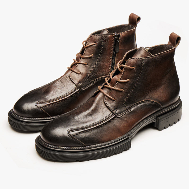 Men's retro side zipper ankle boots