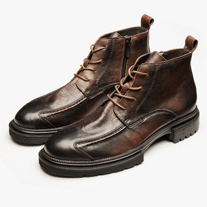 Men's retro side zipper ankle boots