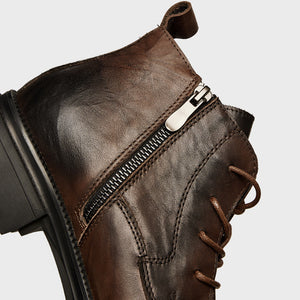 Men's retro side zipper ankle boots