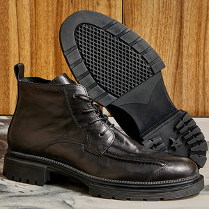 Men's retro side zipper ankle boots