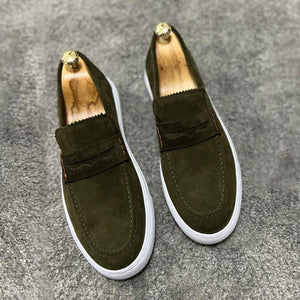 Men's suede penny loafers