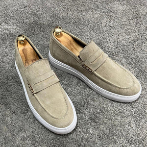 Men's suede penny loafers