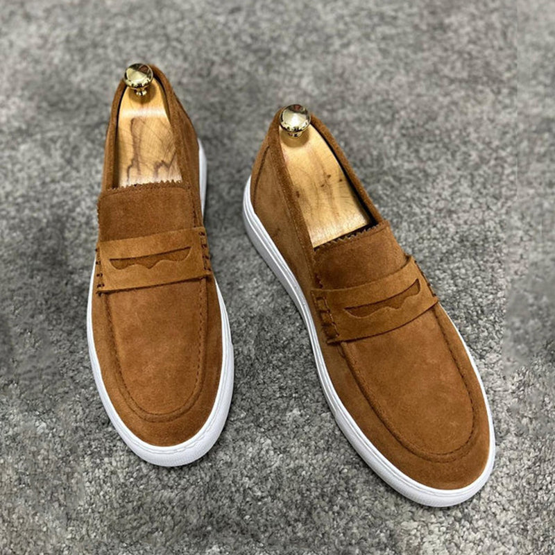Men's suede penny loafers