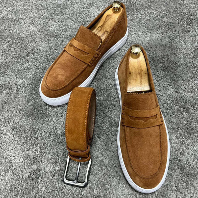 Men's suede penny loafers