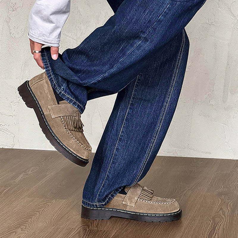 Men's suede tassels loafers