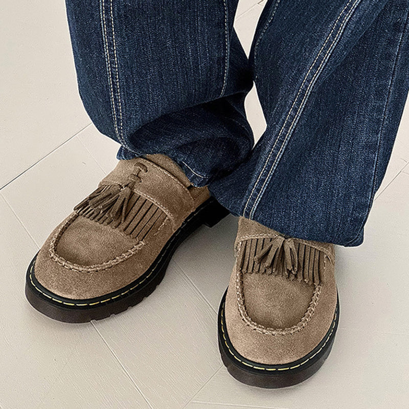 Men's suede tassels loafers