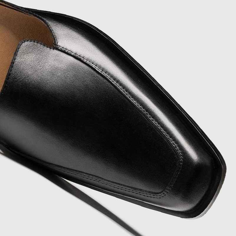 black Men's summer dress shoes with ankle strap