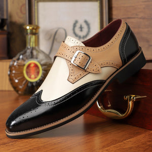 Men's triple tones wintip monk shoes formal dress shoes