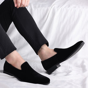 Men's velvet slip-on loafers