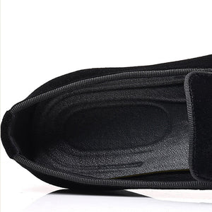 black Men's velvet slip-on loafers