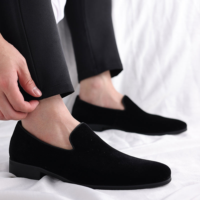 Men's velvet slip-on loafers