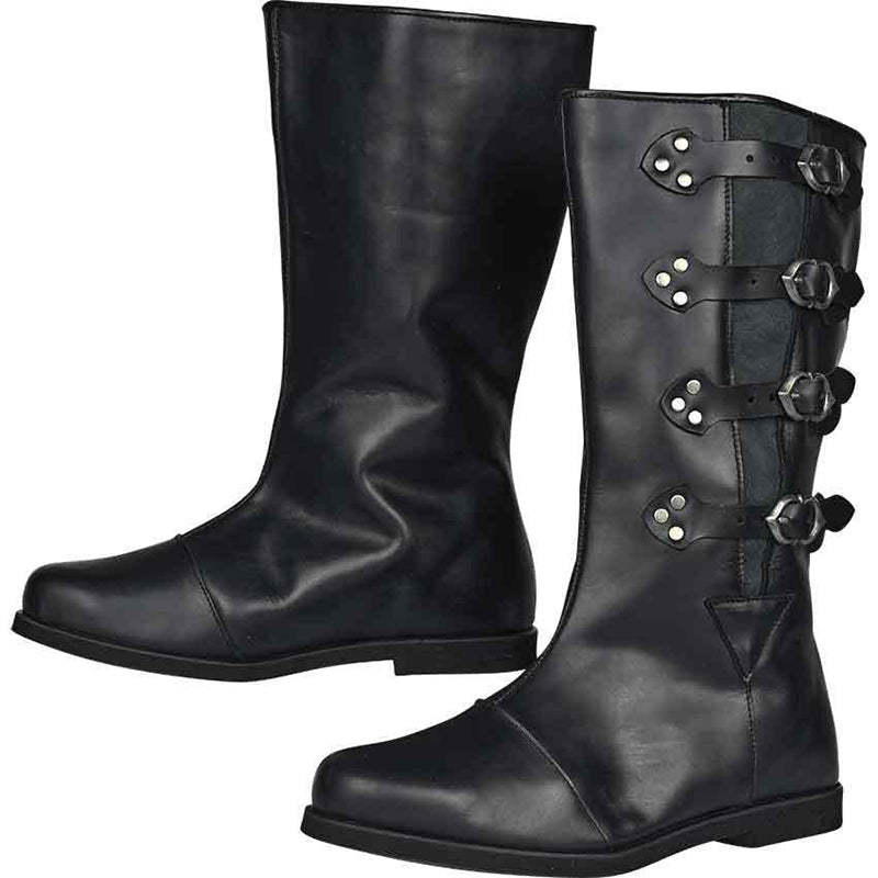 Men's vintage faux leather Halloween cosplay riding boots