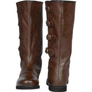 Men's vintage faux leather Halloween cosplay riding boots