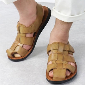 camel Men's vintage fisherman sandals with soft sole