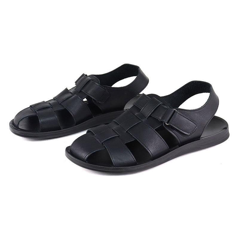 brown Men's vintage fisherman sandals with soft sole