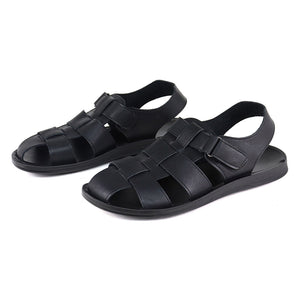 brown Men's vintage fisherman sandals with soft sole