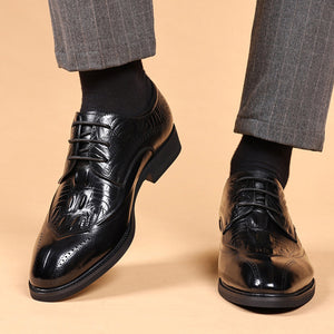 Men's vintage genuine leather alligator oxfords