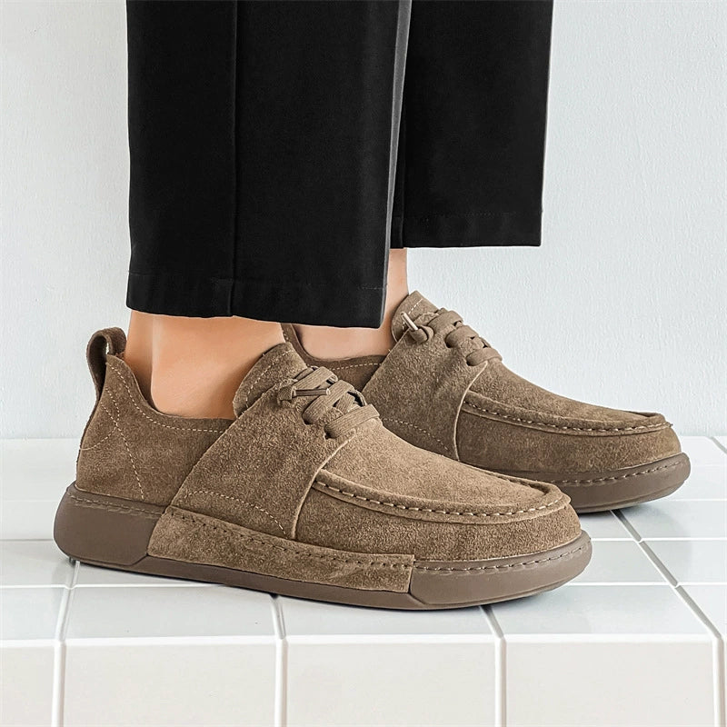 Men's vintage suede breathable erforated dress shoes