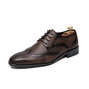 brown Men's vintage wingtips Brogues oxfords shoes
