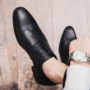 black Men's vintage wingtips Brogues oxfords shoes