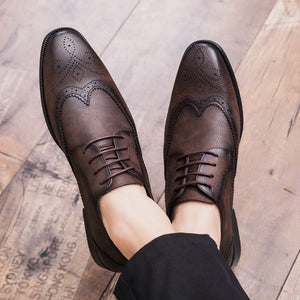 brown Men's vintage wingtips Brogues oxfords shoes