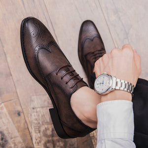 brown Men's vintage wingtips Brogues oxfords shoes