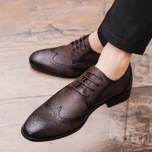brown Men's vintage wingtips Brogues oxfords shoes