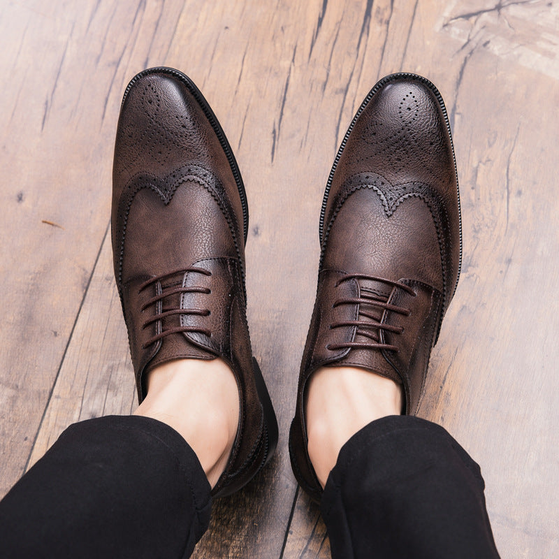 brown Men's vintage wingtips Brogues oxfords shoes