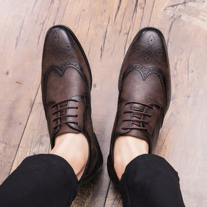 brown Men's vintage wingtips Brogues oxfords shoes