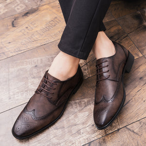 brown Men's vintage wingtips Brogues oxfords shoes