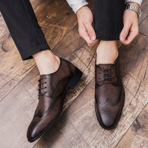 brown Men's vintage wingtips Brogues oxfords shoes