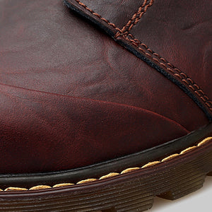 burgundy Men's wide round toe plain oxfords shoes