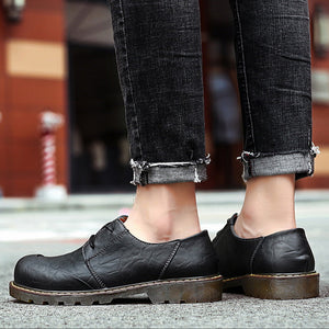 Men's wide round toe plain oxfords shoes