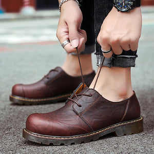 Men's wide round toe plain oxfords shoes