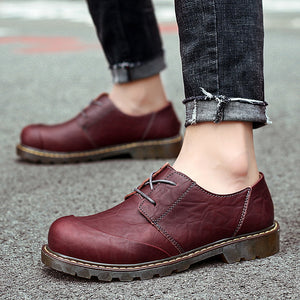 Men's wide round toe plain oxfords shoes