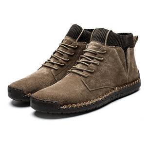 Mens casual ankle boots suede retro lace-up boots fall/winter shoes for men