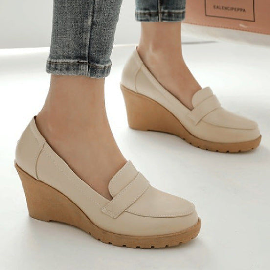 Women's elegant platform wedge heels pumps