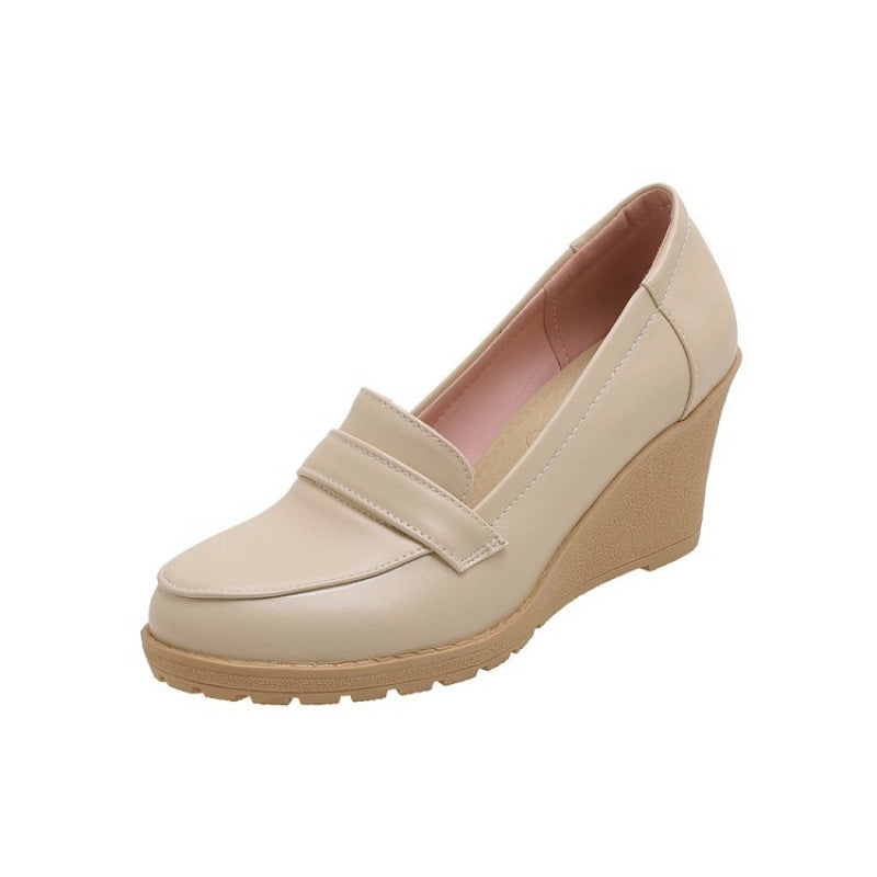 Women's elegant platform wedge heels pumps