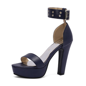 Platform chunky heels sandals for party